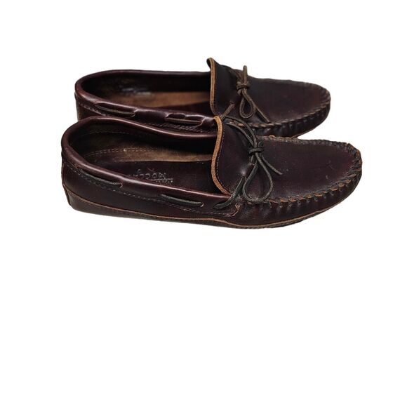 MINNETONKA  Driving Loafers Slip On Casual Size 10 Brown Leather - Picture 5 of 6